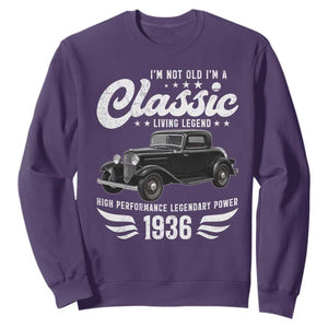 90th Birthday Classic Car For Legends Born In 1936 Sweatshirt Vintage Classic Hot Rod Coupe