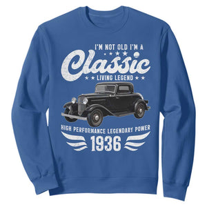 90th Birthday Classic Car For Legends Born In 1936 Sweatshirt Vintage Classic Hot Rod Coupe