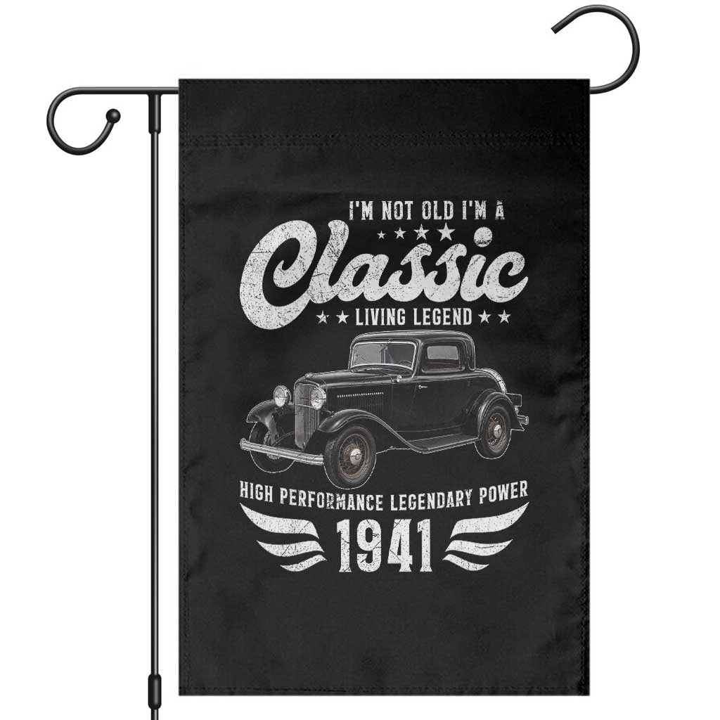 85th Birthday Classic Car For Legends Born In 1941 Garden Flag Vintage Classic Hot Rod Coupe