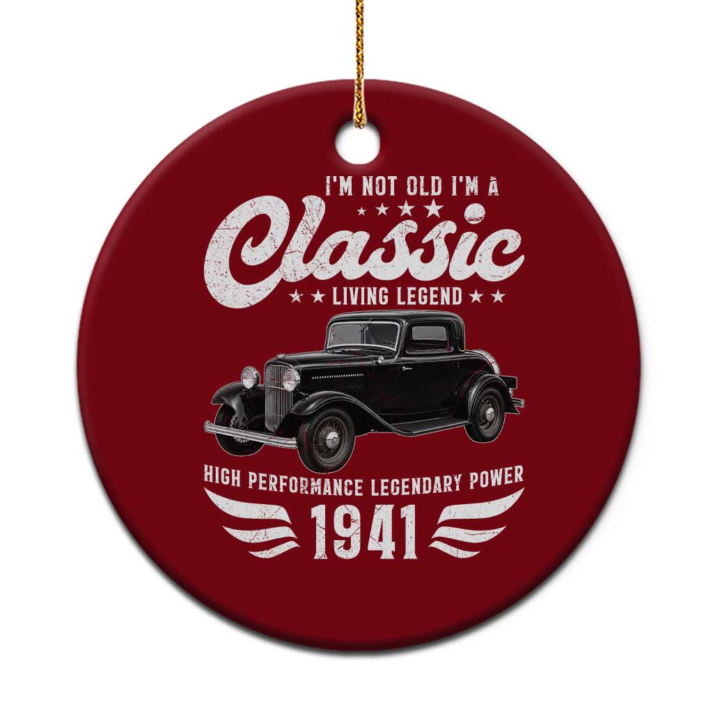 85th Birthday Classic Car For Legends Born In 1941 Ceramic Ornament Vintage Classic Hot Rod Coupe