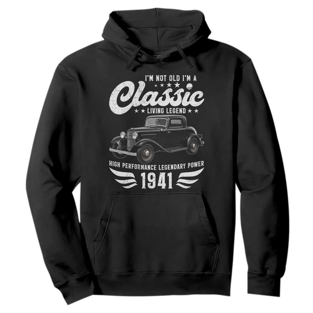 85th Birthday Classic Car For Legends Born In 1941 Hoodie Vintage Classic Hot Rod Coupe
