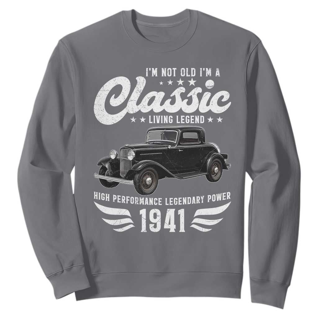 85th Birthday Classic Car For Legends Born In 1941 Sweatshirt Vintage Classic Hot Rod Coupe