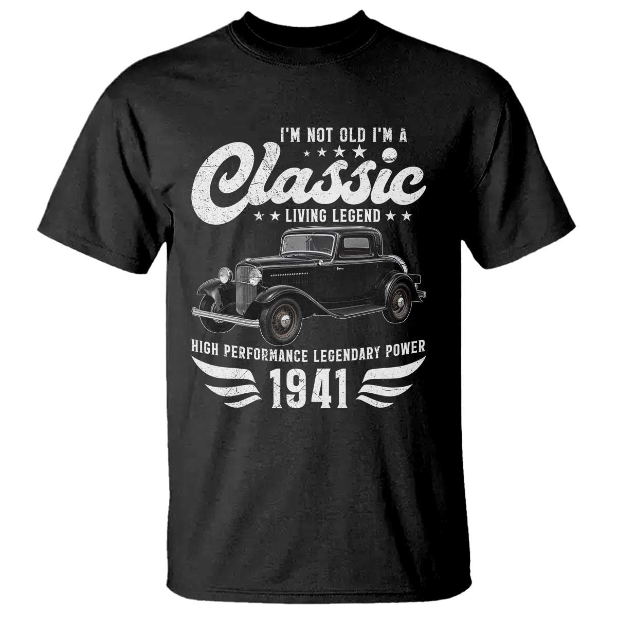 85th Birthday Classic Car For Legends Born In 1941 T Shirt Vintage Classic Hot Rod Coupe