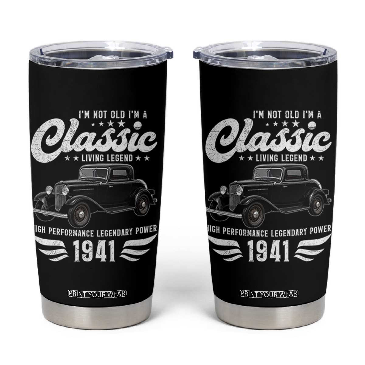 85th Birthday Classic Car For Legends Born In 1941 Tumbler Cup Vintage Classic Hot Rod Coupe