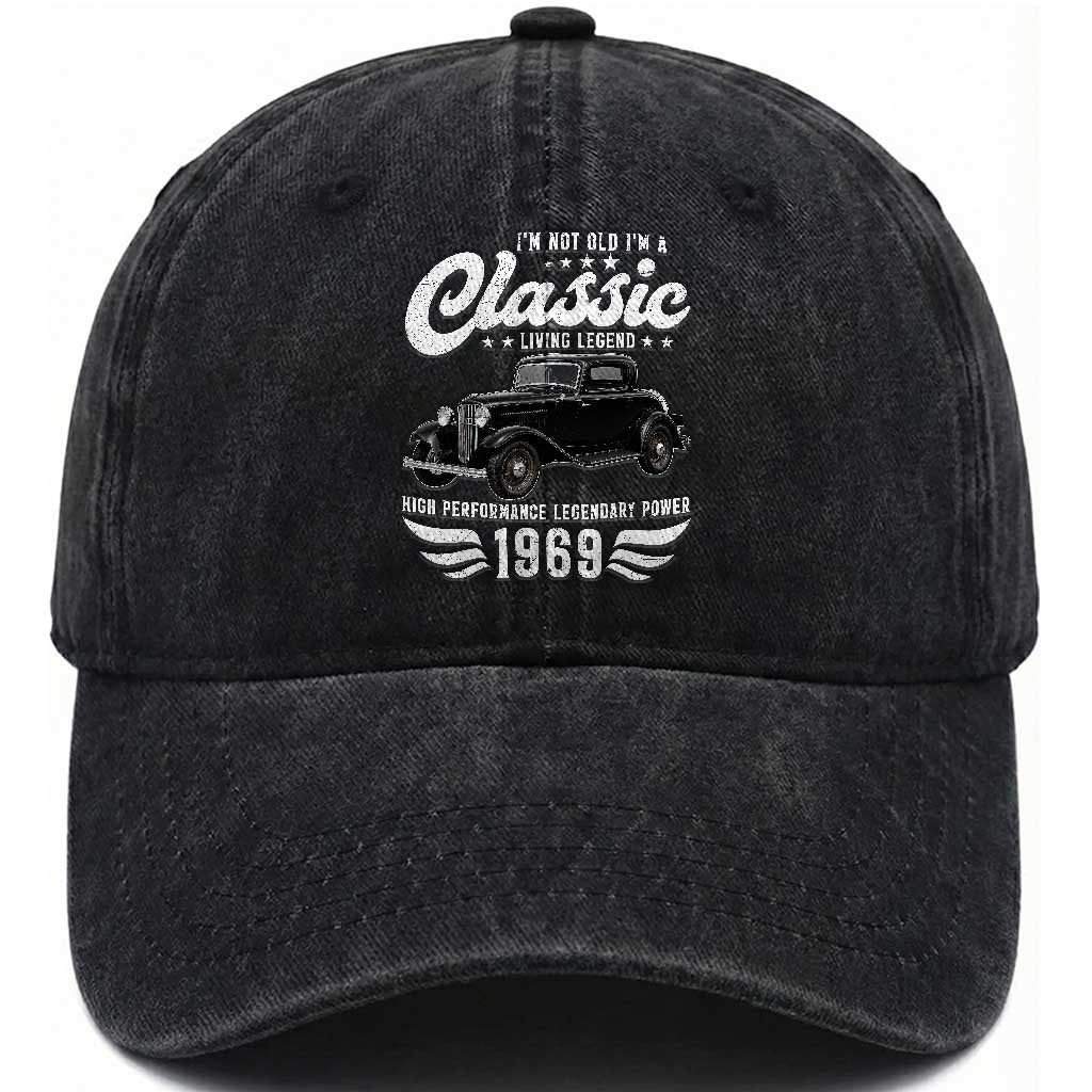 57th Birthday Classic Car For Legends Born In 1969 Washed Cotton Baseball Cap Vintage Classic Hot Rod Coupe