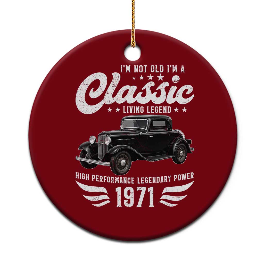 55th Birthday Classic Car For Legends Born In 1971 Ceramic Ornament Vintage Classic Hot Rod Coupe
