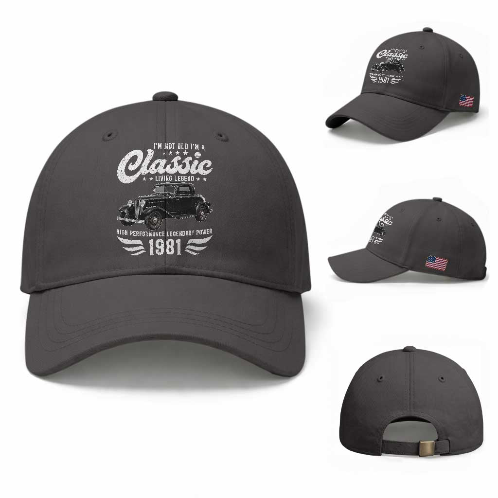 45th Birthday Classic Car For Legends Born In 1981 Baseball Cap Vintage Classic Hot Rod Coupe