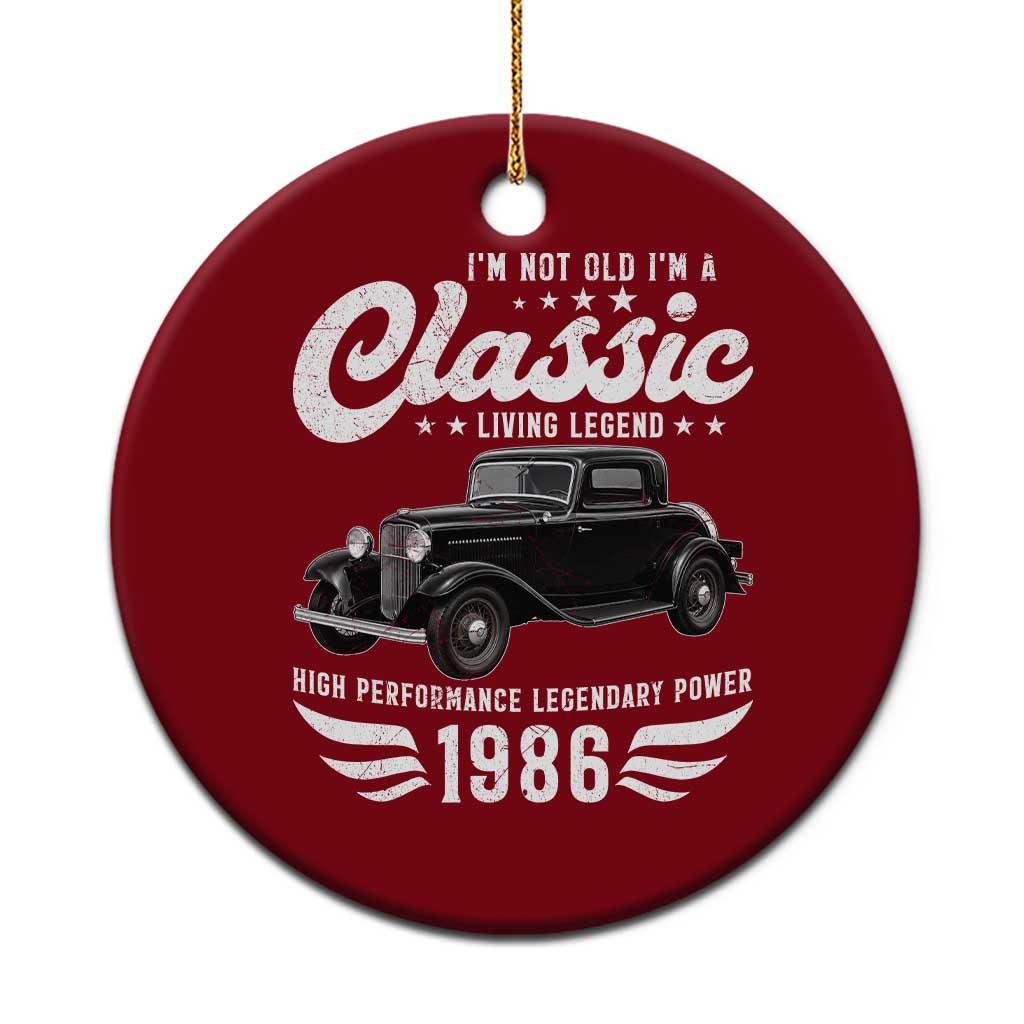 40th Birthday Classic Car For Legends Born In 1986 Ceramic Ornament Vintage Classic Hot Rod Coupe