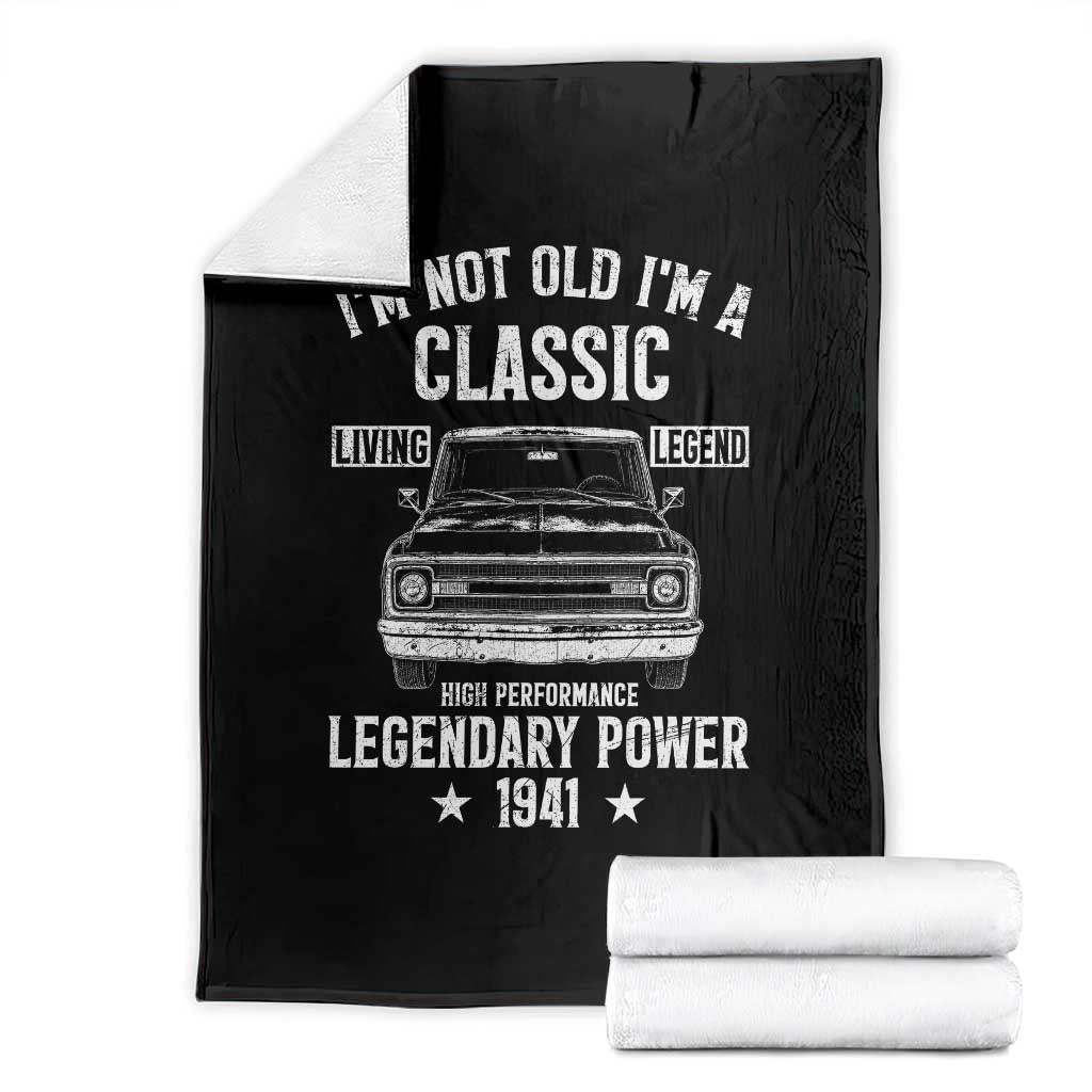 85th Birthday Classic Car For Legends Born In 1941 Throw Blanket I'm Not Old I'm Classic Vintage Classic Pickup Truck