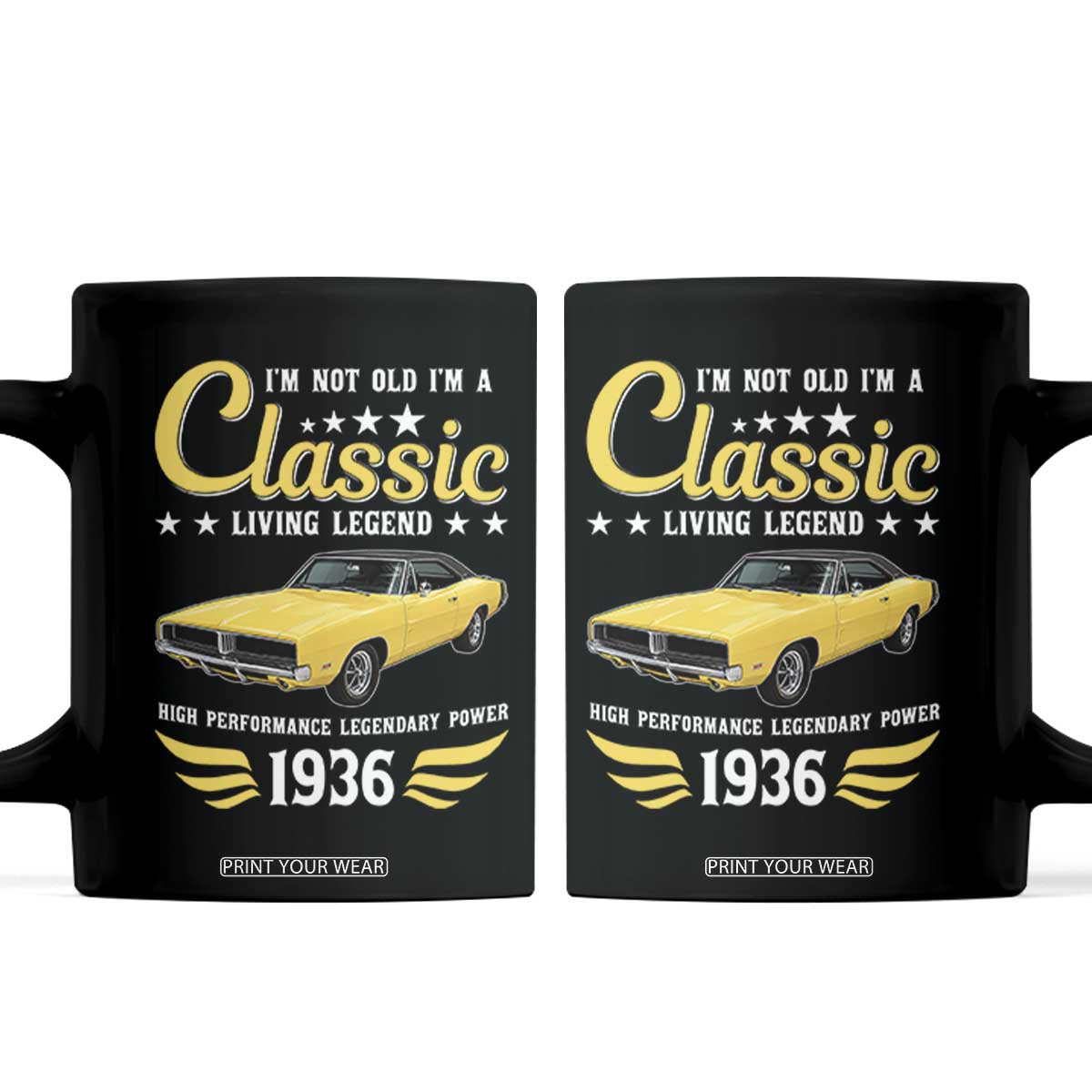 90th Birthday Classic Car For Legends Born In 1936 Coffee Mug I'm Not Old I'm Classic Vintage High Performance American Muscle Car