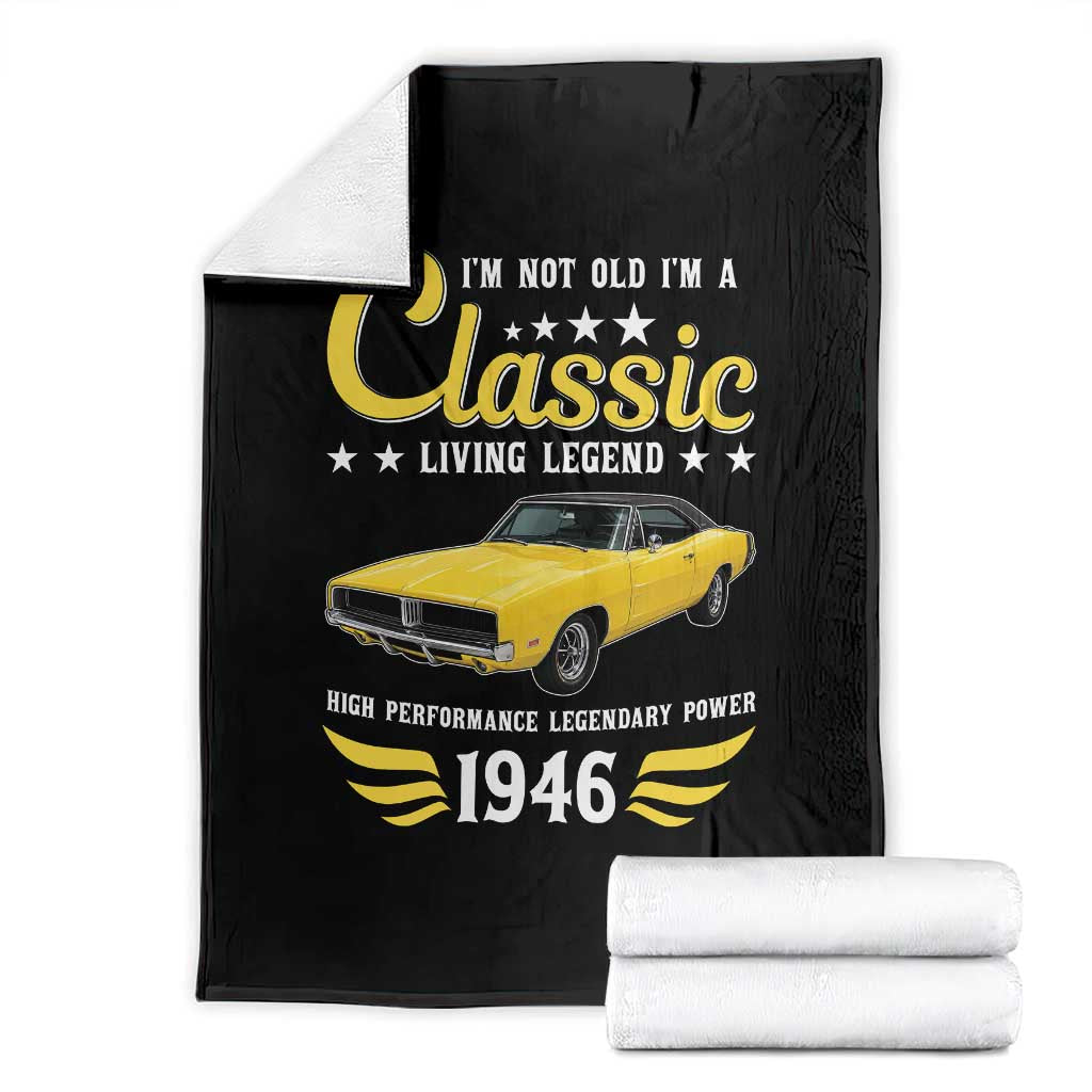 85th Birthday Classic Car For Legends Born In 1941 Throw Blanket I'm Not Old I'm Classic Vintage High Performance American Muscle Car