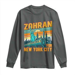 Zohran Mamdani NYC Mayor Long Sleeve Shirt TS14 Dark Heather Print Your Wear