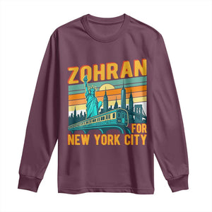Zohran Mamdani NYC Mayor Long Sleeve Shirt TS14 Maroon Print Your Wear
