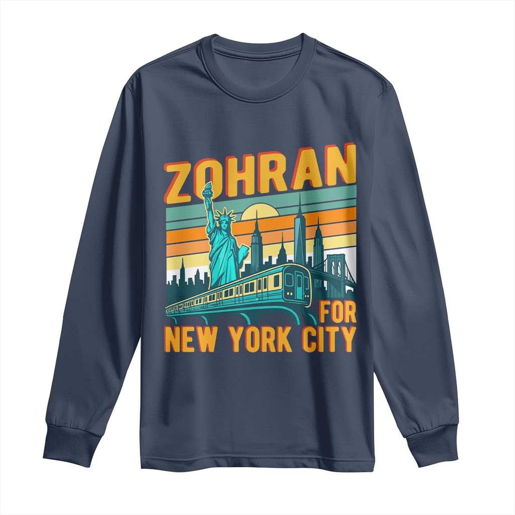 Zohran Mamdani NYC Mayor Long Sleeve Shirt TS14 Navy Print Your Wear