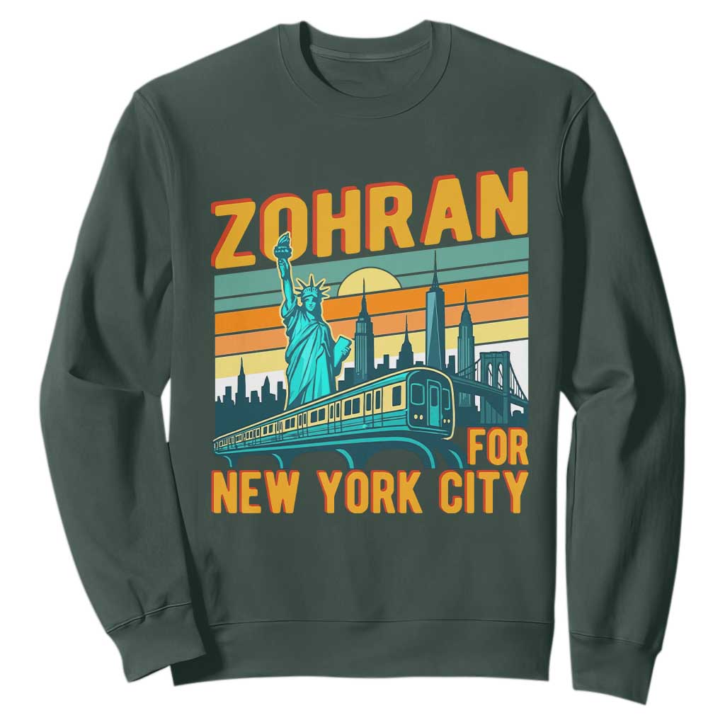 Zohran Mamdani NYC Mayor Sweatshirt TS14 Dark Forest Green Print Your Wear