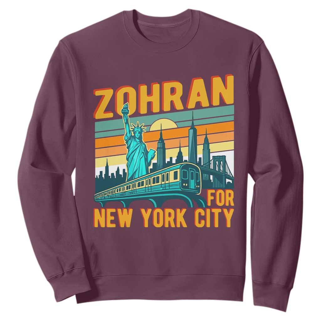 Zohran Mamdani NYC Mayor Sweatshirt TS14 Maroon Print Your Wear