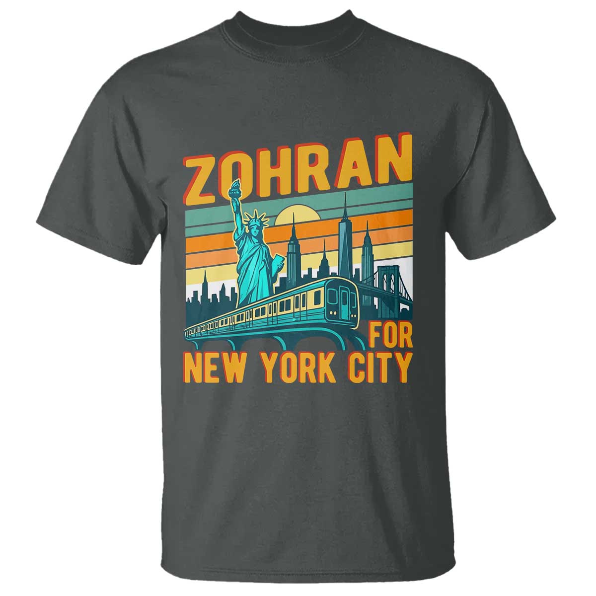 Zohran Mamdani NYC Mayor T Shirt TS14 Dark Heather Print Your Wear