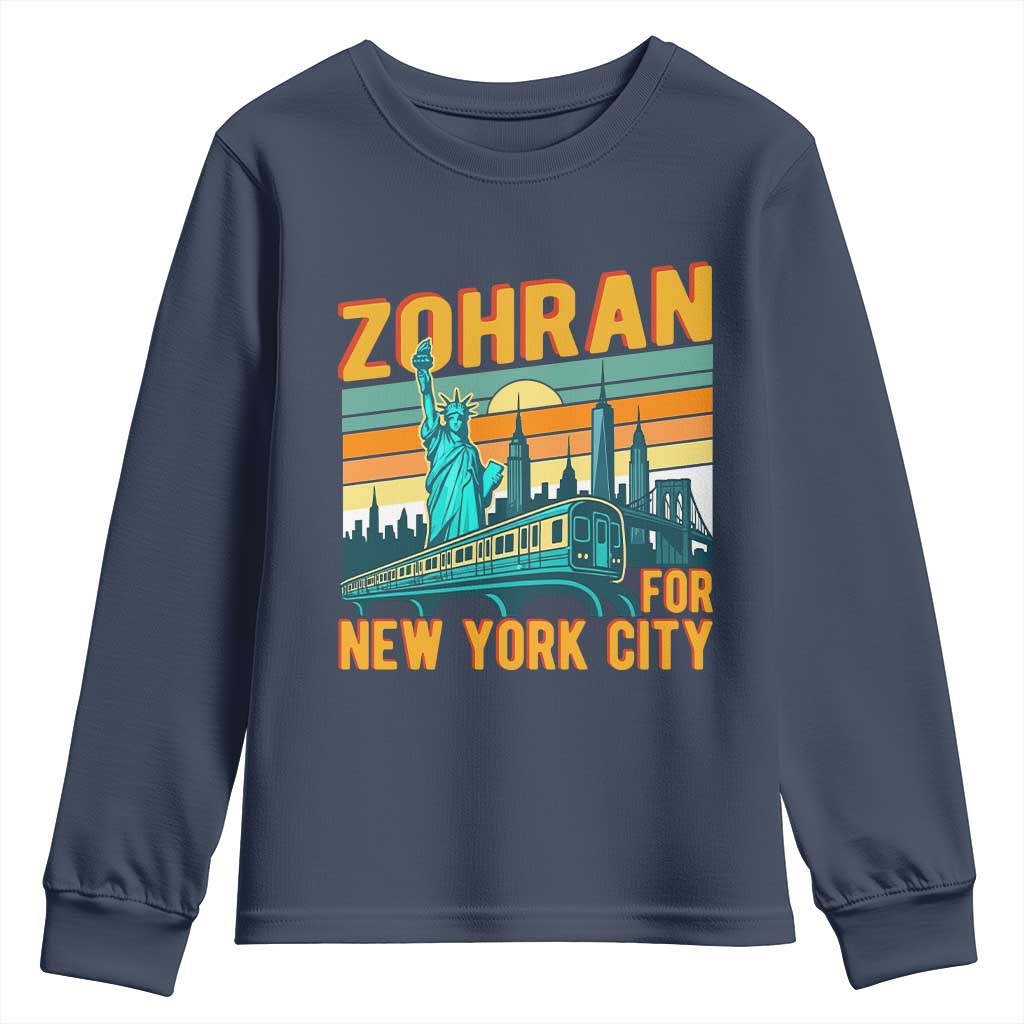 Zohran Mamdani NYC Mayor Youth Sweatshirt TS14 Navy Print Your Wear