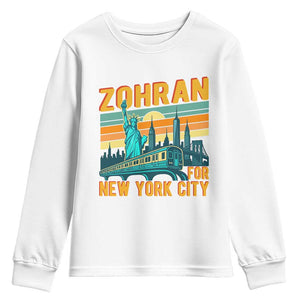 Zohran Mamdani NYC Mayor Youth Sweatshirt TS14 White Print Your Wear