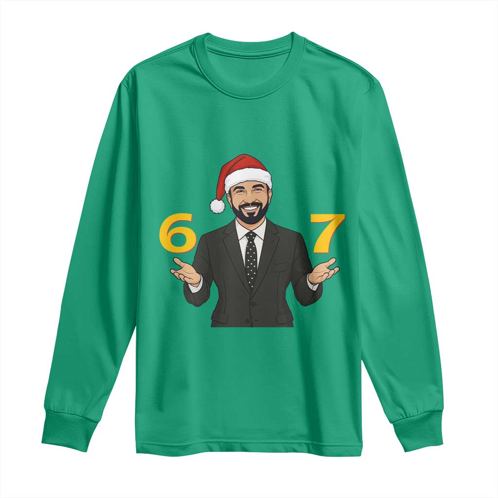 67 Six Seven Zohran Mamdani Christmas Long Sleeve Shirt TS14 Irish Green Print Your Wear