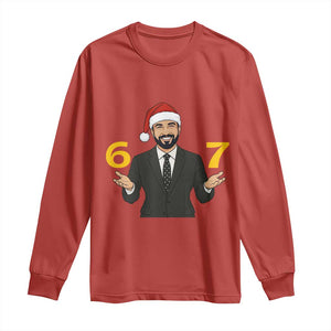67 Six Seven Zohran Mamdani Christmas Long Sleeve Shirt TS14 Red Print Your Wear