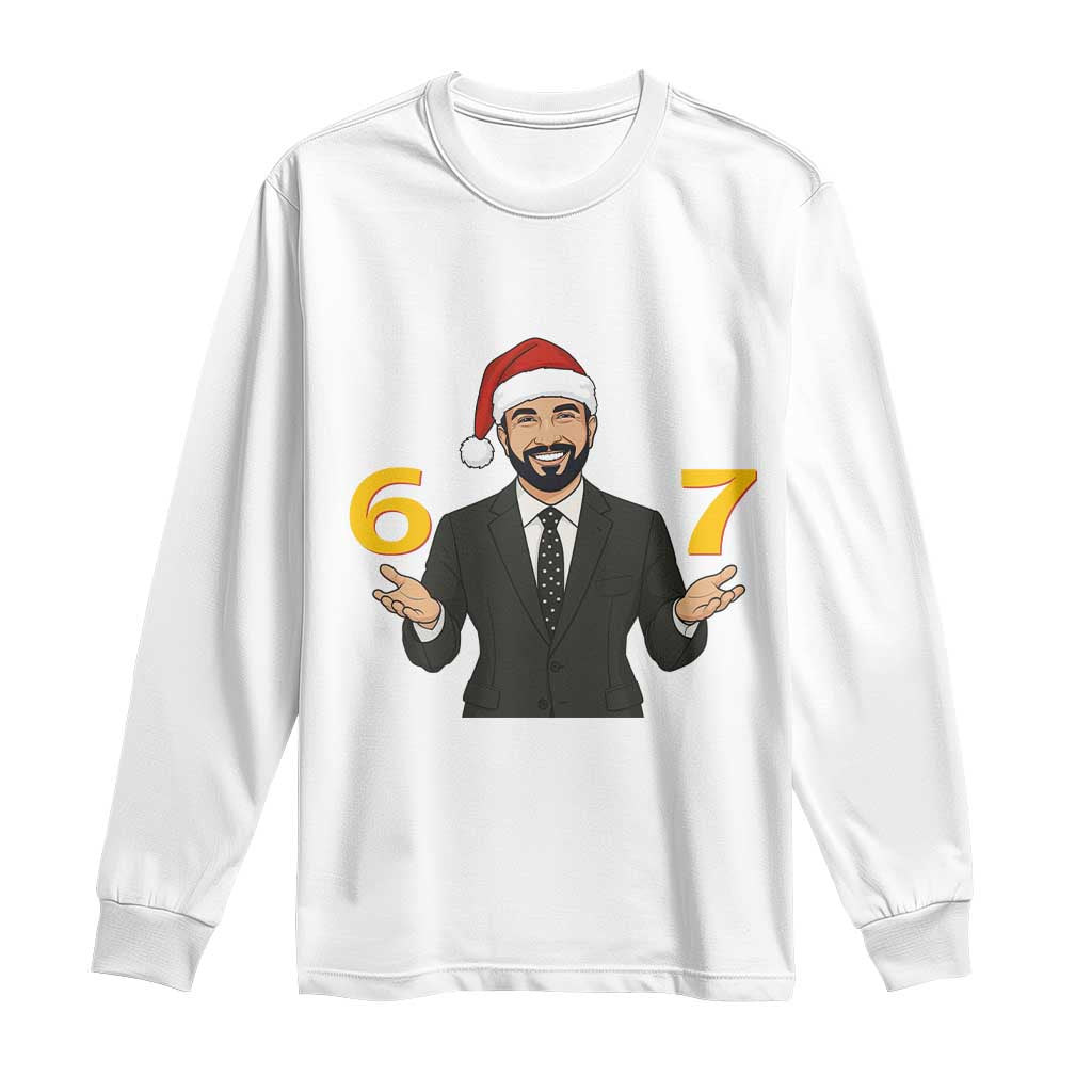 67 Six Seven Zohran Mamdani Christmas Long Sleeve Shirt TS14 White Print Your Wear