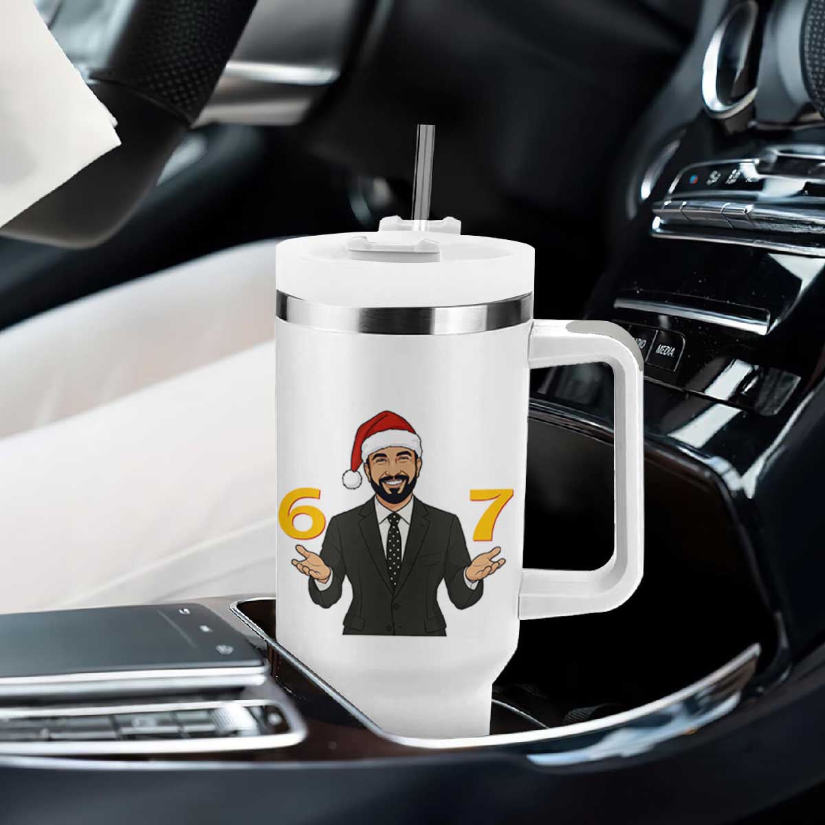 67 Six Seven Zohran Mamdani Christmas Tumbler With Handle TS14 Print Your Wear
