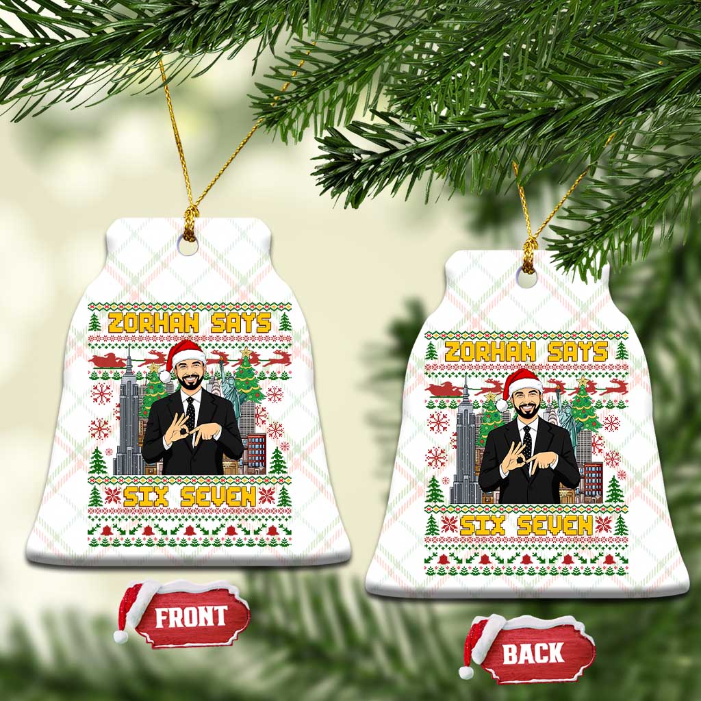 67 Six Seven Zohran Mamdani Christmas Ceramic Ornament Progressive Democrats TS14 Print Your Wear