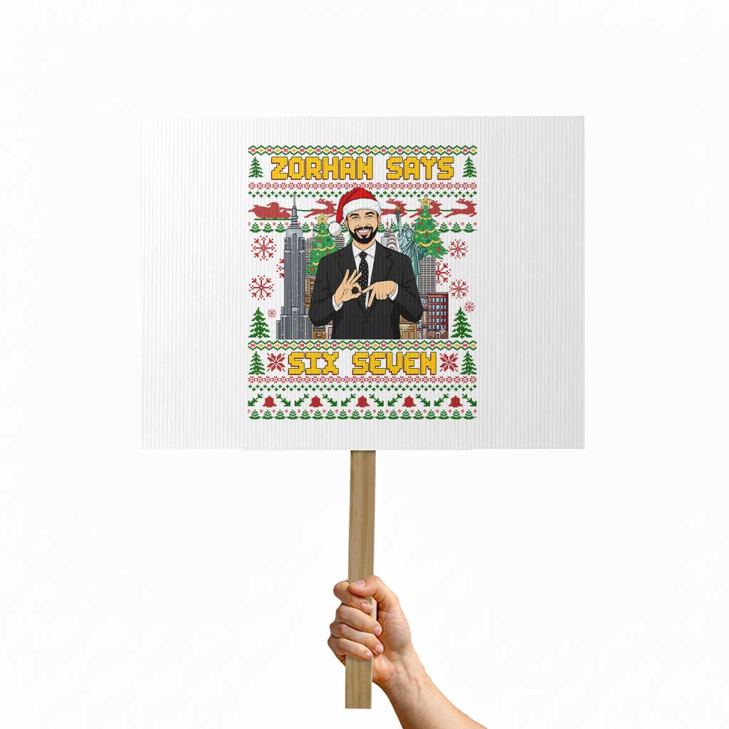 67 Six Seven Zohran Mamdani Christmas Protest Sign Progressive Democrats TS14 Horizontal 18