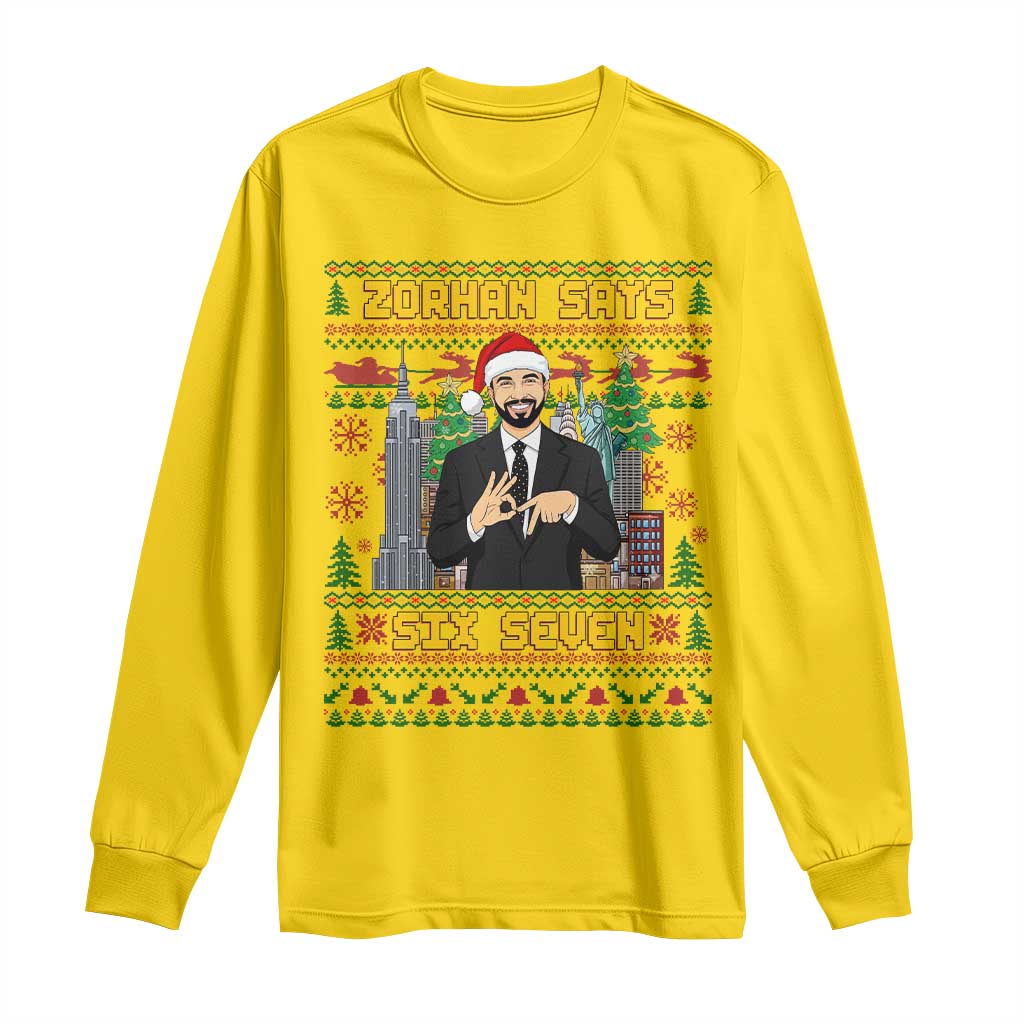 67 Six Seven Zohran Mamdani Christmas Long Sleeve Shirt Progressive Democrats TS14 Daisy Print Your Wear