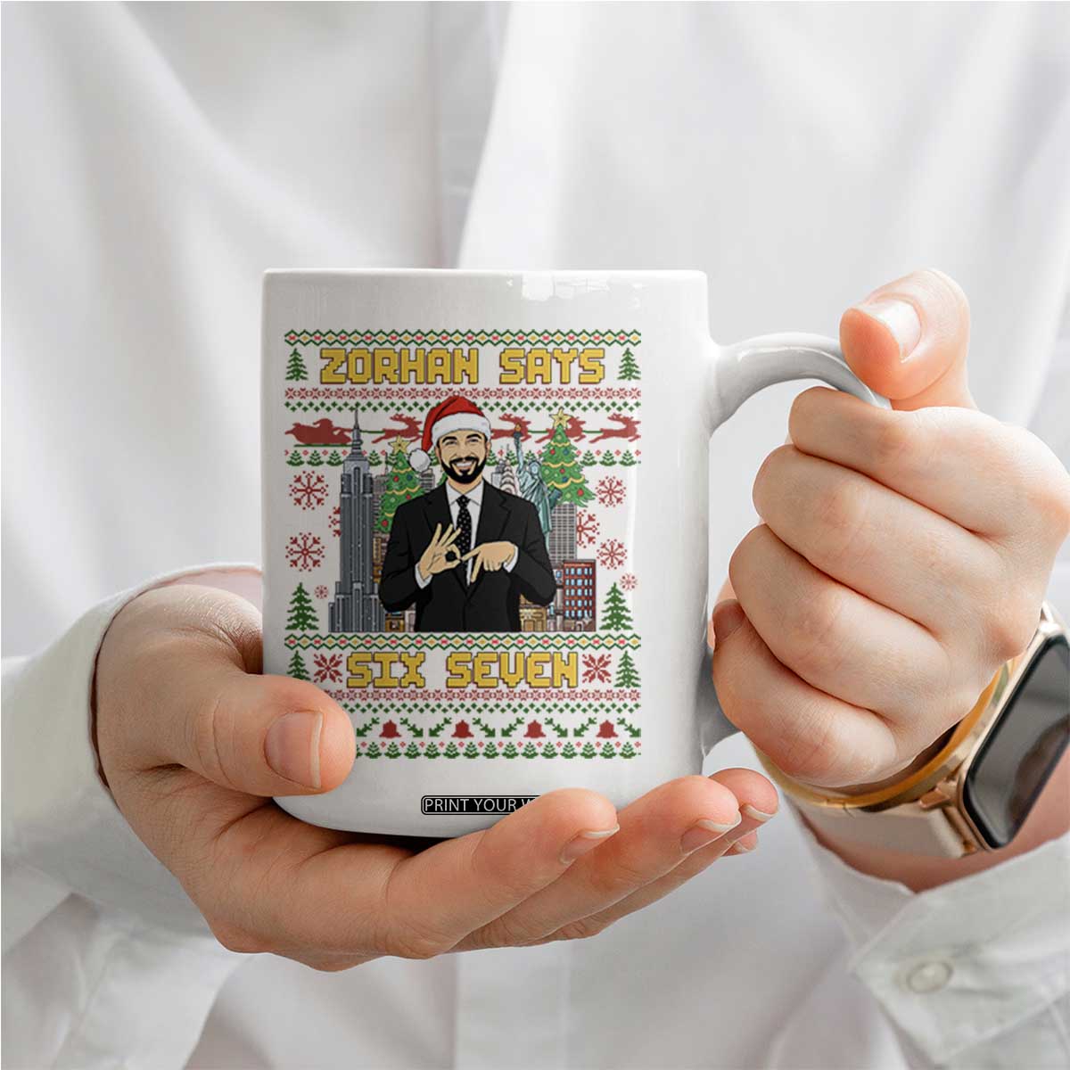 67 Six Seven Zohran Mamdani Christmas Coffee Mug Progressive Democrats TS14 Print Your Wear