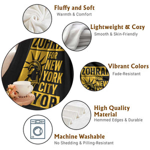 Zohran Mamdani NYC Mayor Throw Blanket Funny Cool Trendy Progressive TS14 Print Your Wear