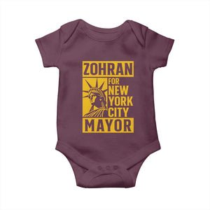 Zohran Mamdani NYC Mayor Baby Onesie Funny Cool Trendy Progressive TS14 Maroon Print Your Wear