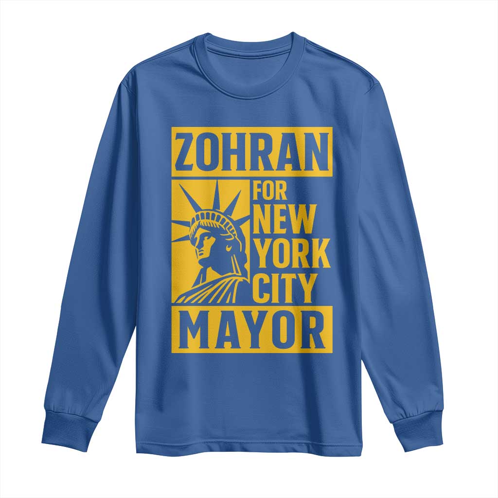 Zohran Mamdani NYC Mayor Long Sleeve Shirt Funny Cool Trendy Progressive TS14 Royal Blue Print Your Wear