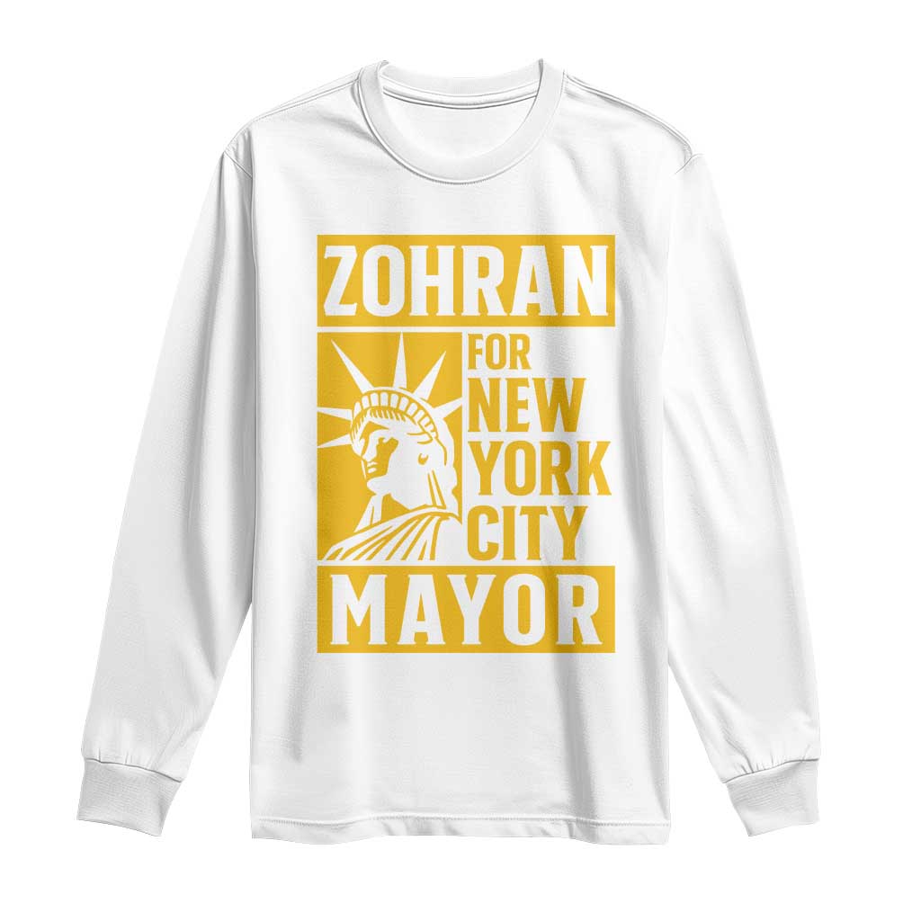 Zohran Mamdani NYC Mayor Long Sleeve Shirt Funny Cool Trendy Progressive TS14 White Print Your Wear