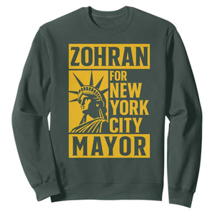 Zohran Mamdani NYC Mayor Sweatshirt Funny Cool Trendy Progressive TS14 Dark Forest Green Print Your Wear