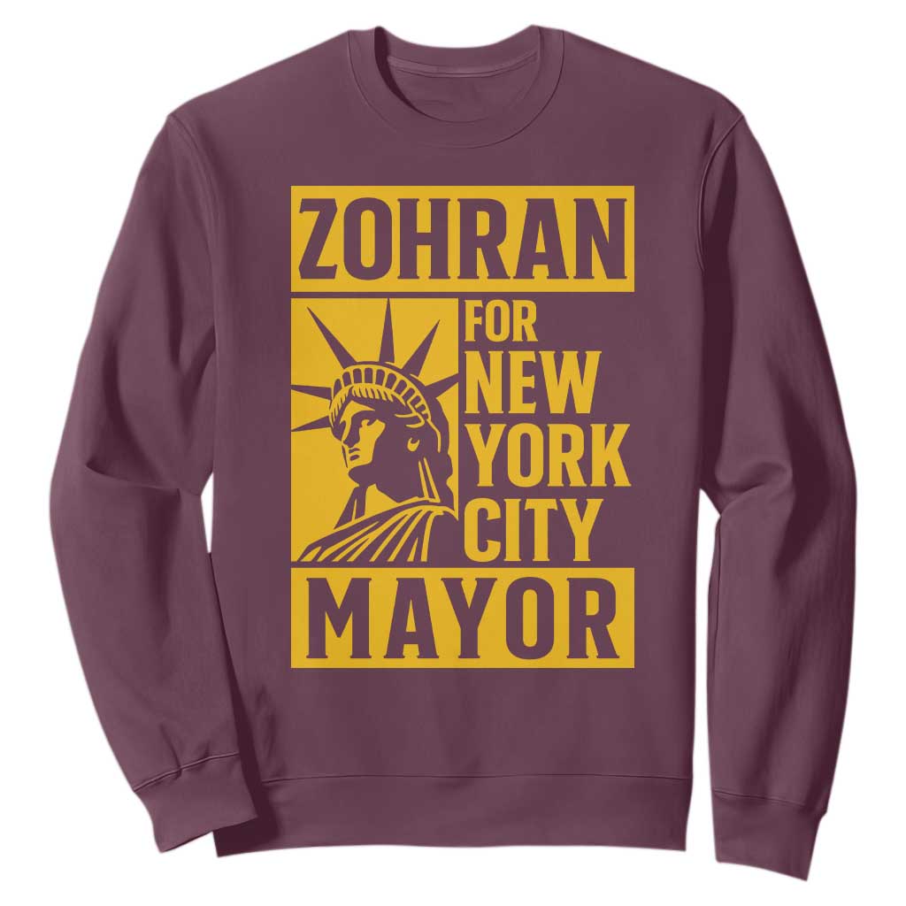 Zohran Mamdani NYC Mayor Sweatshirt Funny Cool Trendy Progressive TS14 Maroon Print Your Wear