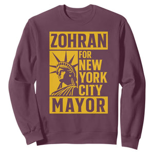 Zohran Mamdani NYC Mayor Sweatshirt Funny Cool Trendy Progressive TS14 Maroon Print Your Wear