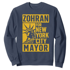 Zohran Mamdani NYC Mayor Sweatshirt Funny Cool Trendy Progressive TS14 Navy Print Your Wear