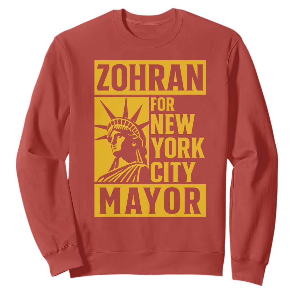 Zohran Mamdani NYC Mayor Sweatshirt Funny Cool Trendy Progressive TS14 Red Print Your Wear