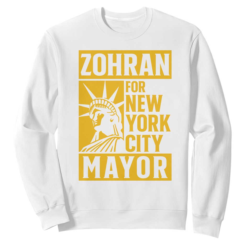 Zohran Mamdani NYC Mayor Sweatshirt Funny Cool Trendy Progressive TS14 White Print Your Wear