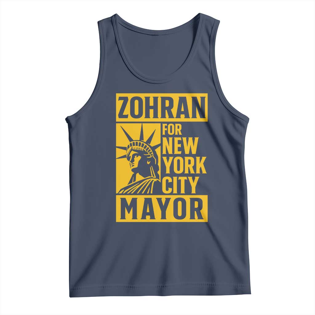 Zohran Mamdani NYC Mayor Tank Top Funny Cool Trendy Progressive TS14 Navy Print Your Wear