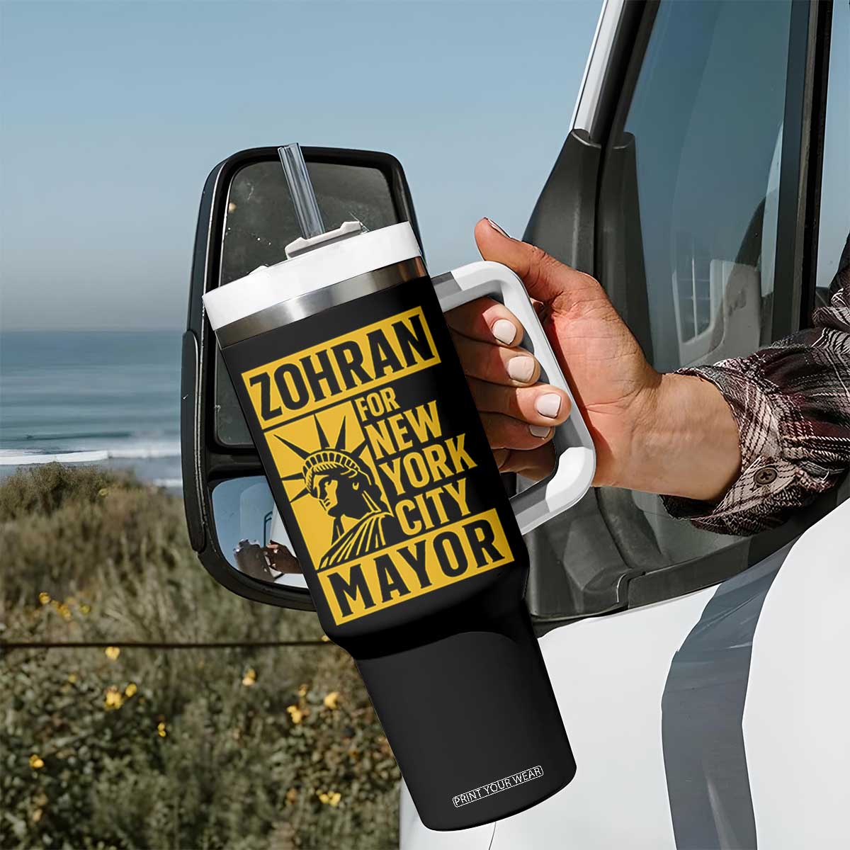Zohran Mamdani NYC Mayor Tumbler With Handle Funny Cool Trendy Progressive TS14 Print Your Wear