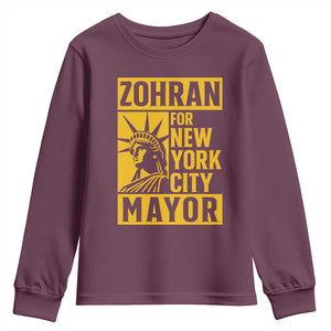 Zohran Mamdani NYC Mayor Youth Sweatshirt Funny Cool Trendy Progressive TS14 Maroon Print Your Wear