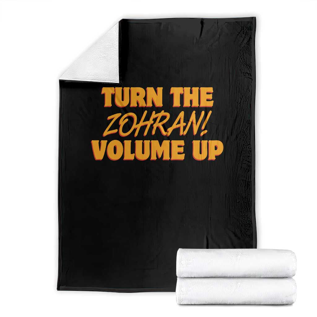 Turn The Volume Up Throw Blanket Zohran Mamdani TS14 Black Print Your Wear