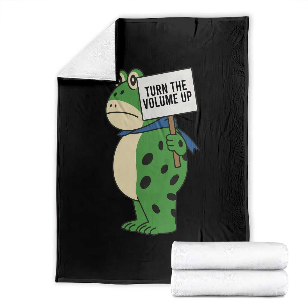 Turn The Volume Up Throw Blanket Resist Frog Portland Protest TS14 Black Print Your Wear