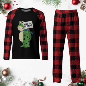 Turn The Volume Up Plaid Pajama Set Resist Frog Portland Protest TS14 Buffalo Plaid Print Your Wear