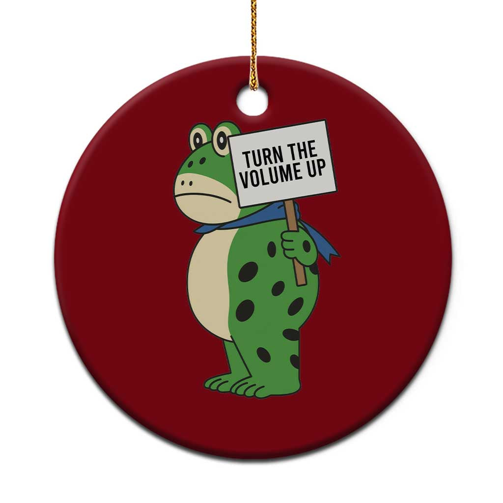 Turn The Volume Up Ceramic Ornament Resist Frog Portland Protest TS14 1pc Red Print Your Wear
