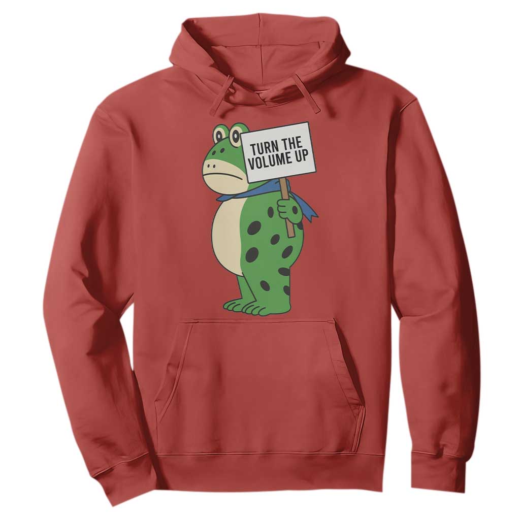 Turn The Volume Up Hoodie Resist Frog Portland Protest TS14 Red Print Your Wear