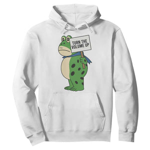 Turn The Volume Up Hoodie Resist Frog Portland Protest TS14 White Print Your Wear
